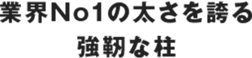 業界No1の太さを誇る 強靭な柱
