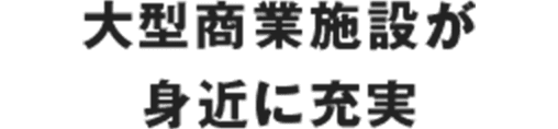 大型商業施設が 身近に充実
